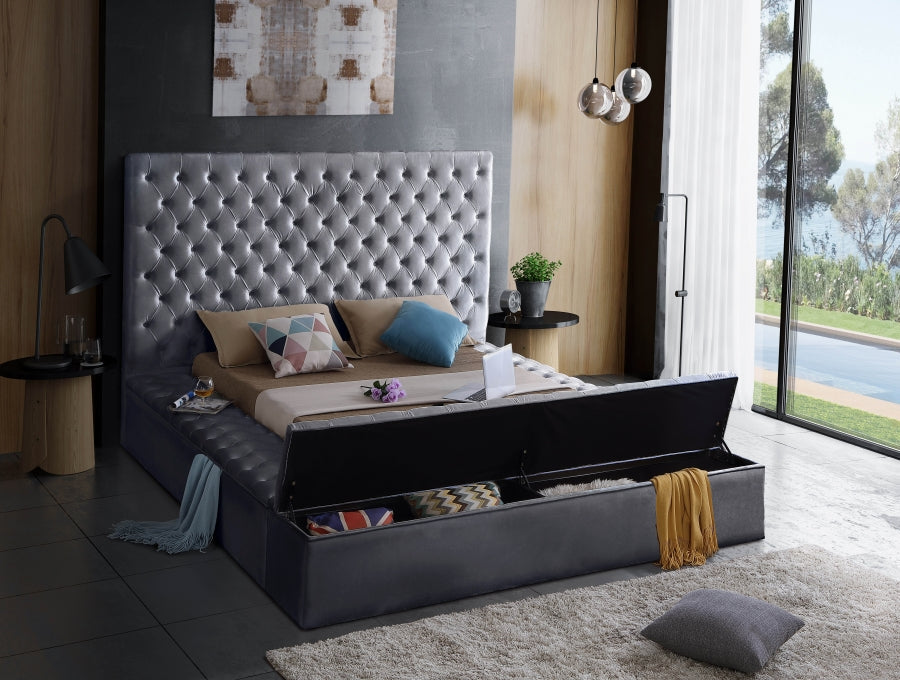 Gray Bliss Platform Storage Bed