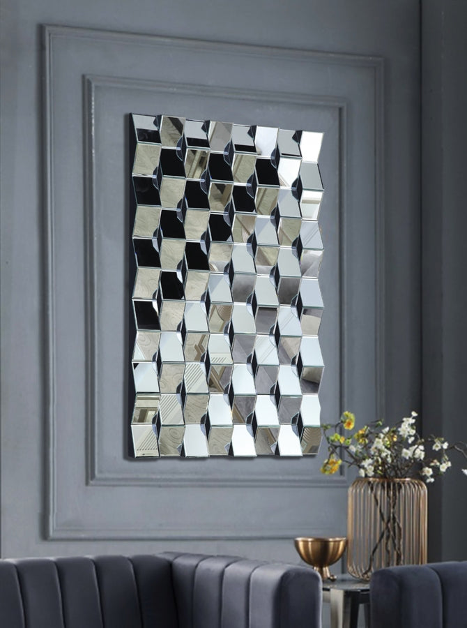 Glam Silver Rec. Wall Décor Mirror