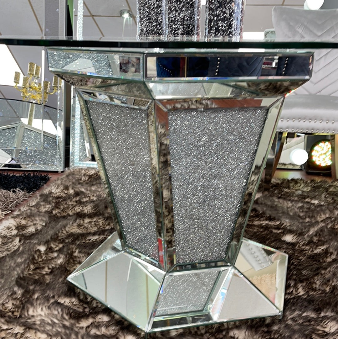 Glam Diva Round Glass Dining Table