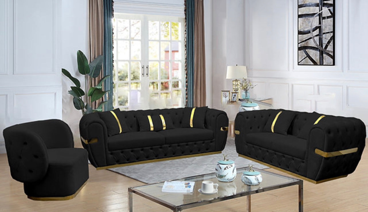Saturn Velvet Sofa & Loveseat Set