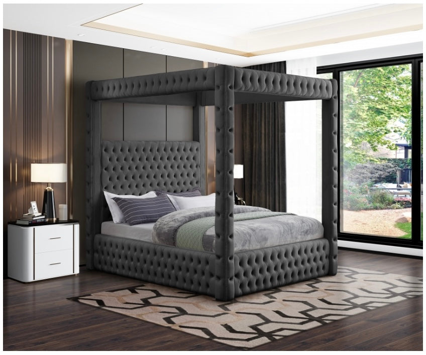 Loyal Canopy Velvet Bed