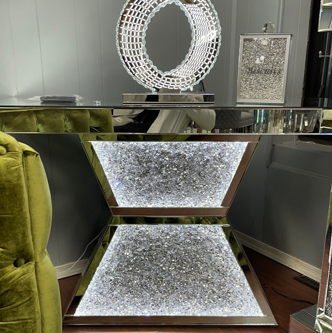 Mirrored LED console w/Crushed Diamonds π