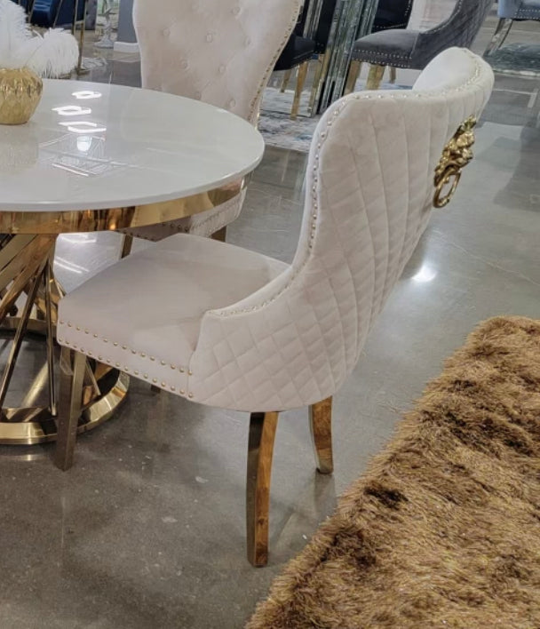 Donna Cream & Gold Dining Chairs
