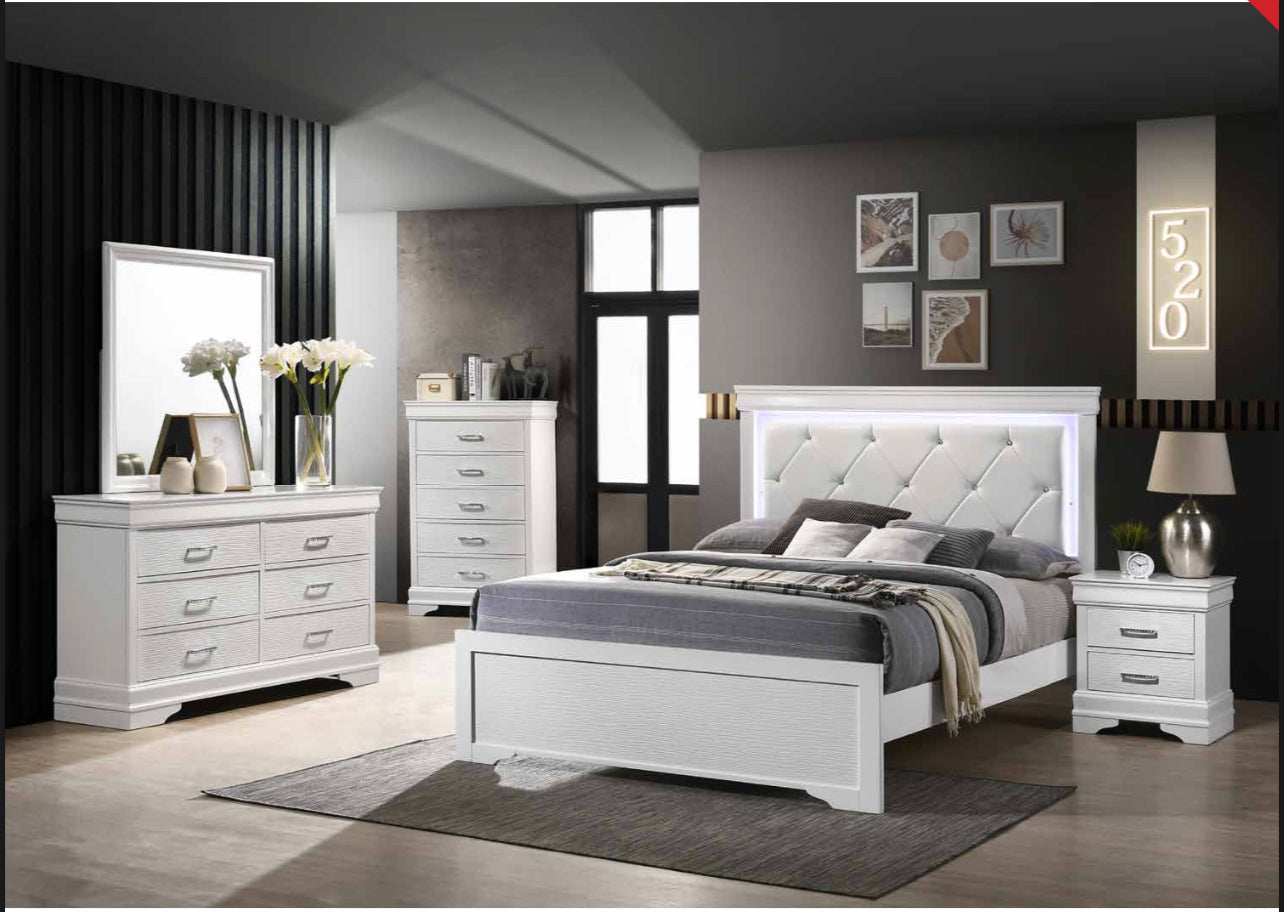 Brooklyn Queen White 5pc Bedroom Set