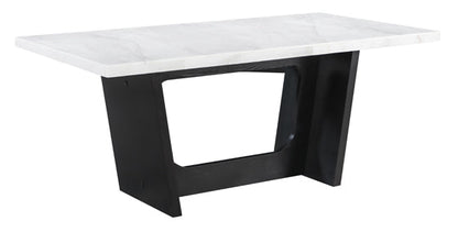 Osborne 7-Piece Rectangular Marble Top Dining Set Sand And White