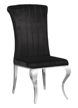 Marilyn 5-Piece Dining Room Set Mirror And Black Chairs