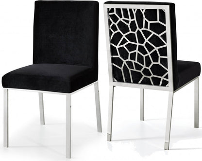 Opal Velvet Dining Chairs with Chrome Accents