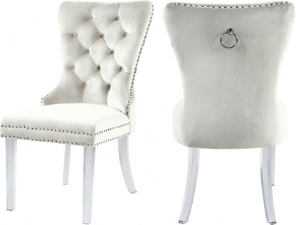 Miley Velvet Acrylic Dining Chairs