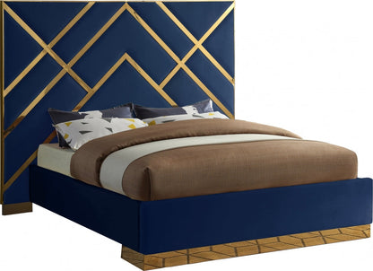 Vector Velvet Bed with Gold Trim