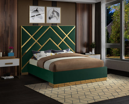 Vector Velvet Bed with Gold Trim
