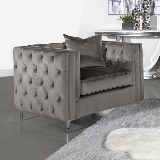Bronze Tufted Accent Chair