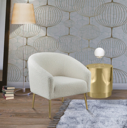 Barlow White Fur Accent Chair