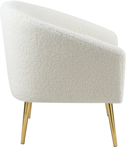 Barlow White Fur Accent Chair