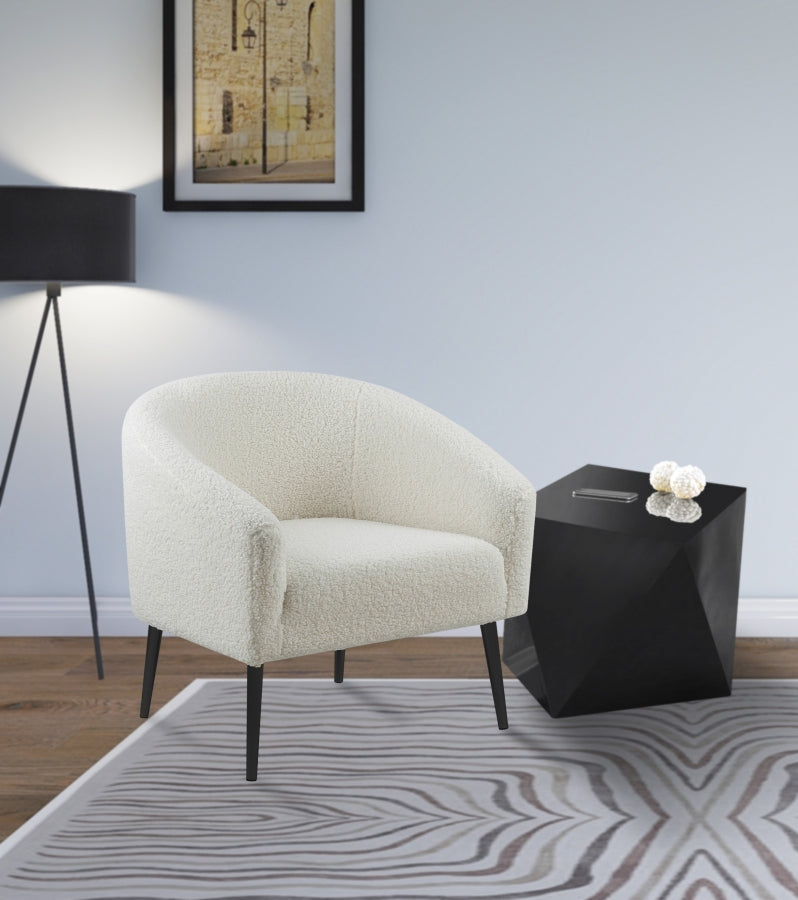 Barlow White & Black Fur Accent Chair