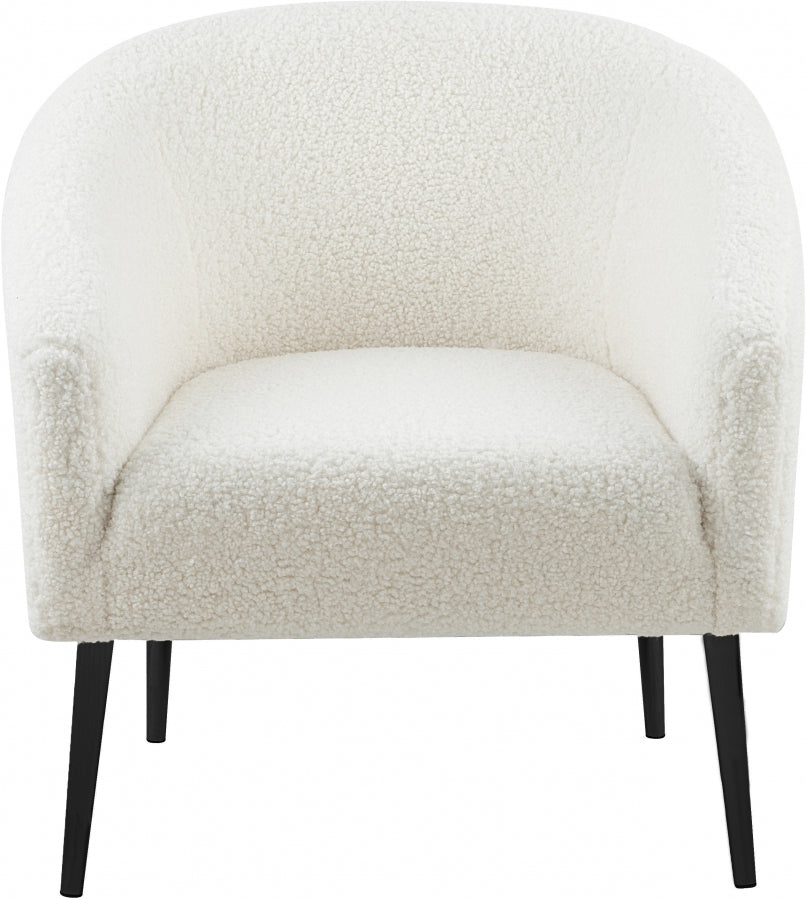 Barlow White & Black Fur Accent Chair
