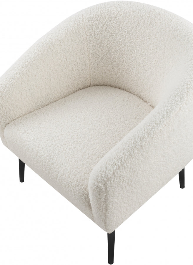 Barlow White & Black Fur Accent Chair