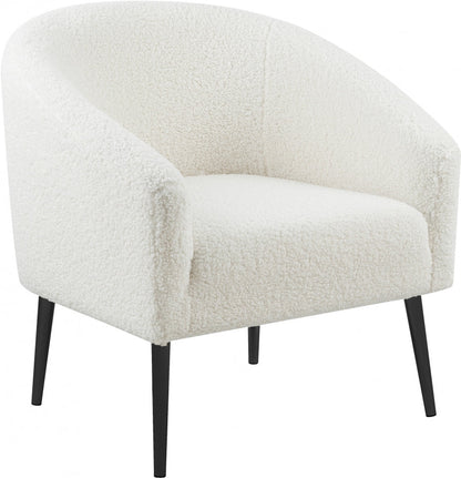 Barlow White & Black Fur Accent Chair