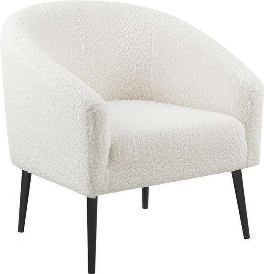 Barlow White & Black Fur Accent Chair