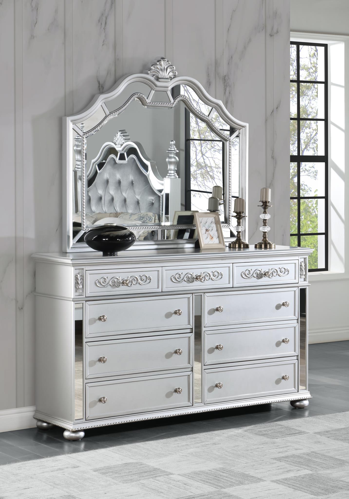 Camille Silver Glam Bedroom Collection