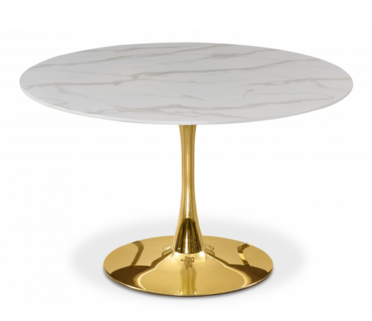 Tulip 48 Dining Table With Gold Base