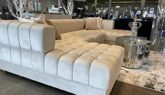 Alexa Cream Double Chaise Sectional