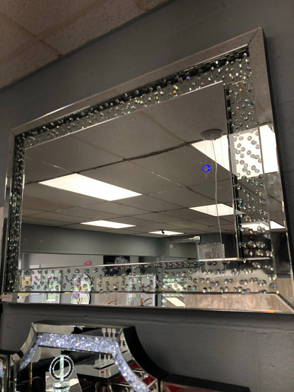 Glam LED Wall Mirror with Diamond Encrusting