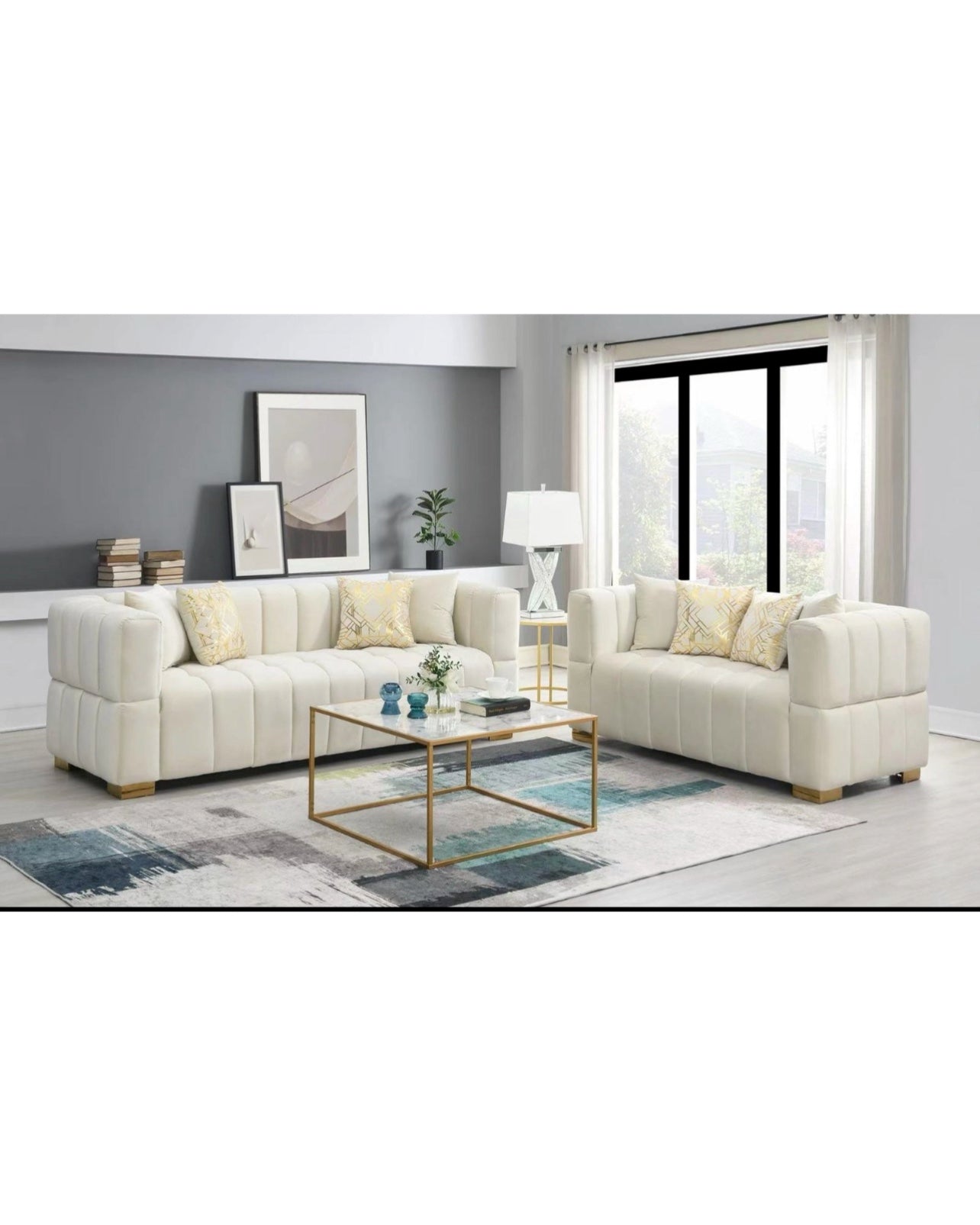 Deanna Velvet Sofa & Loveseat