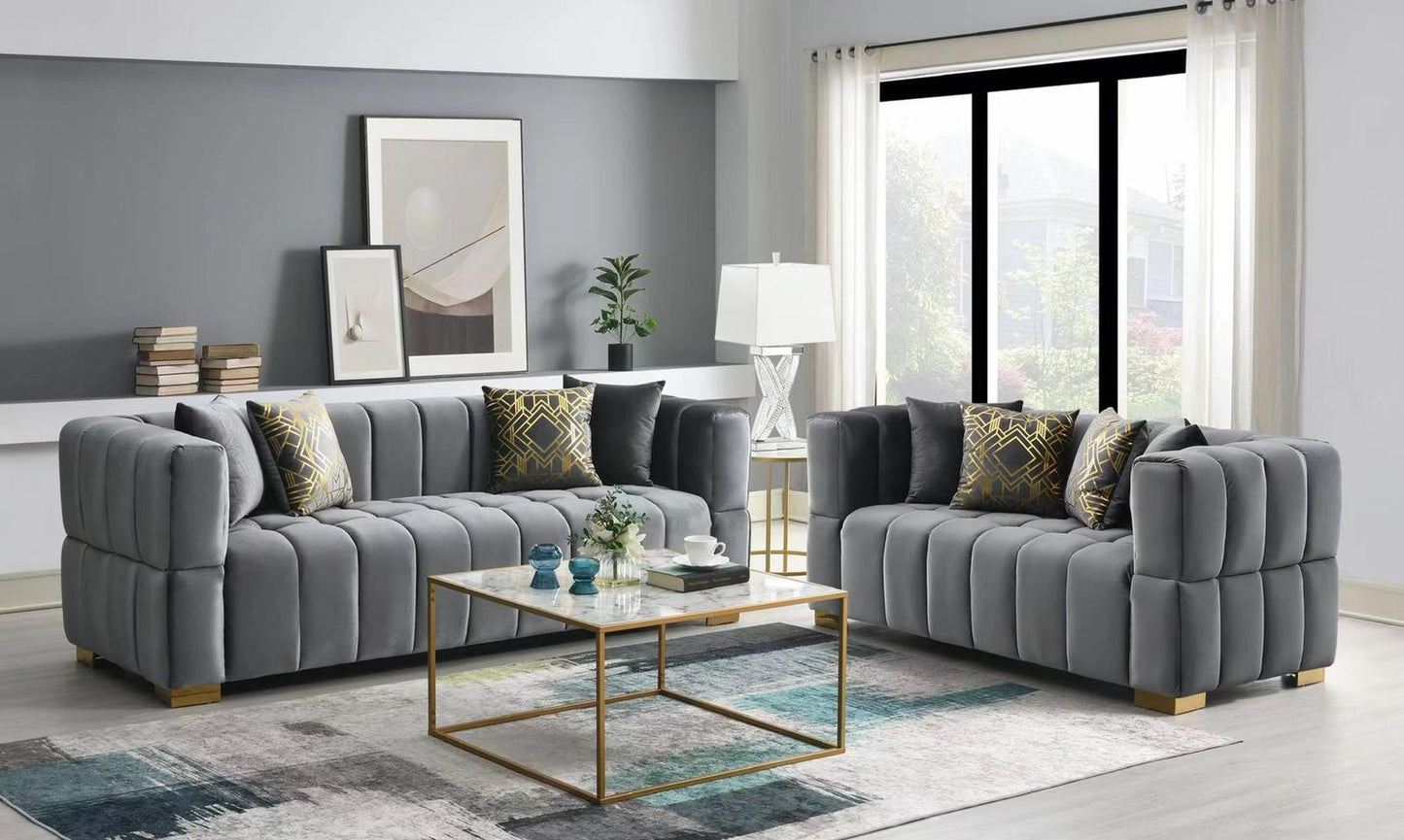 Deanna Velvet Sofa & Loveseat