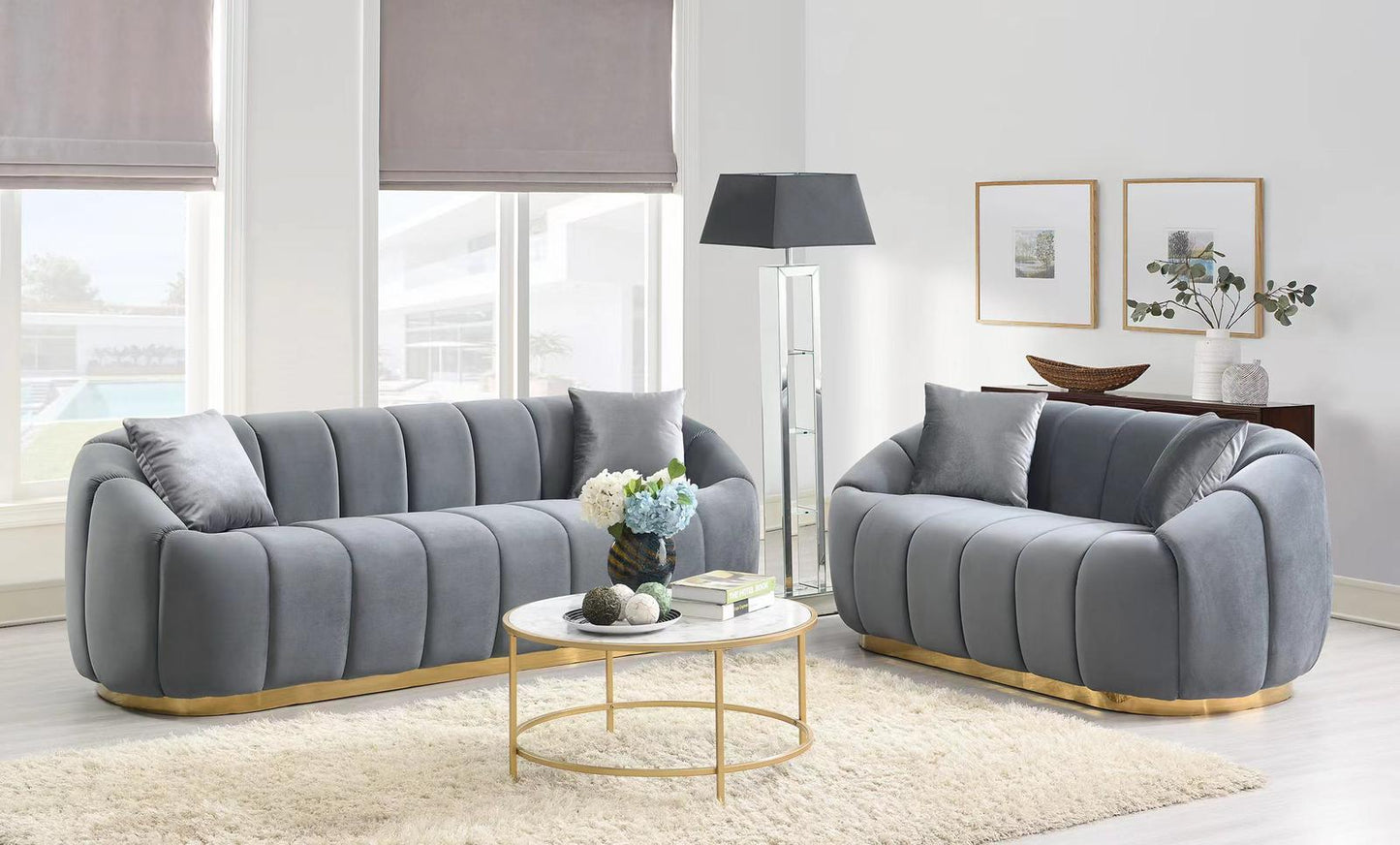 Gwen Velvet Sofa & Loveseat