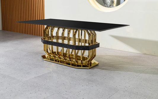 Black & Gold Marble Dining Table