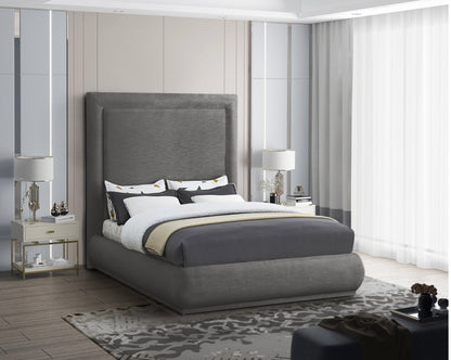 King Brooke Linen Textured Fabric Bed