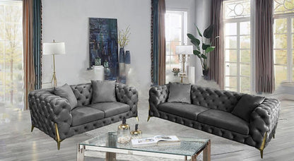 Enma Velvet Sofa & Loveseat Set