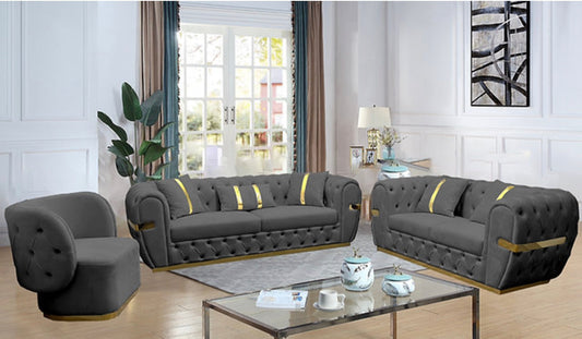 Saturn Velvet Sofa & Loveseat Set