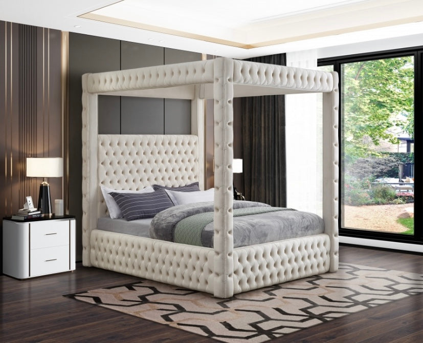 Loyal Canopy Velvet Bed