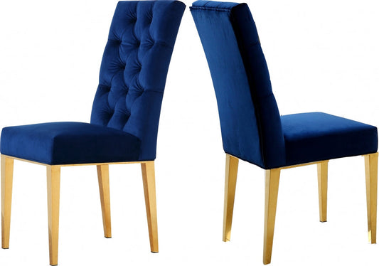 Capri Velvet Dining Chair w/ lGold legs