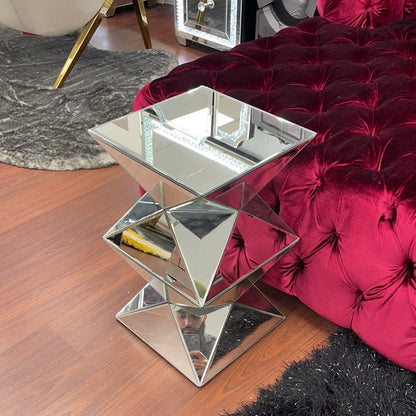 Glam Mirrored Decorative end table