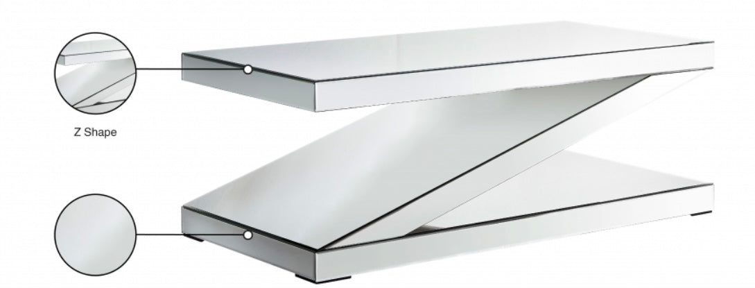 Z Mirrored Coffee Table