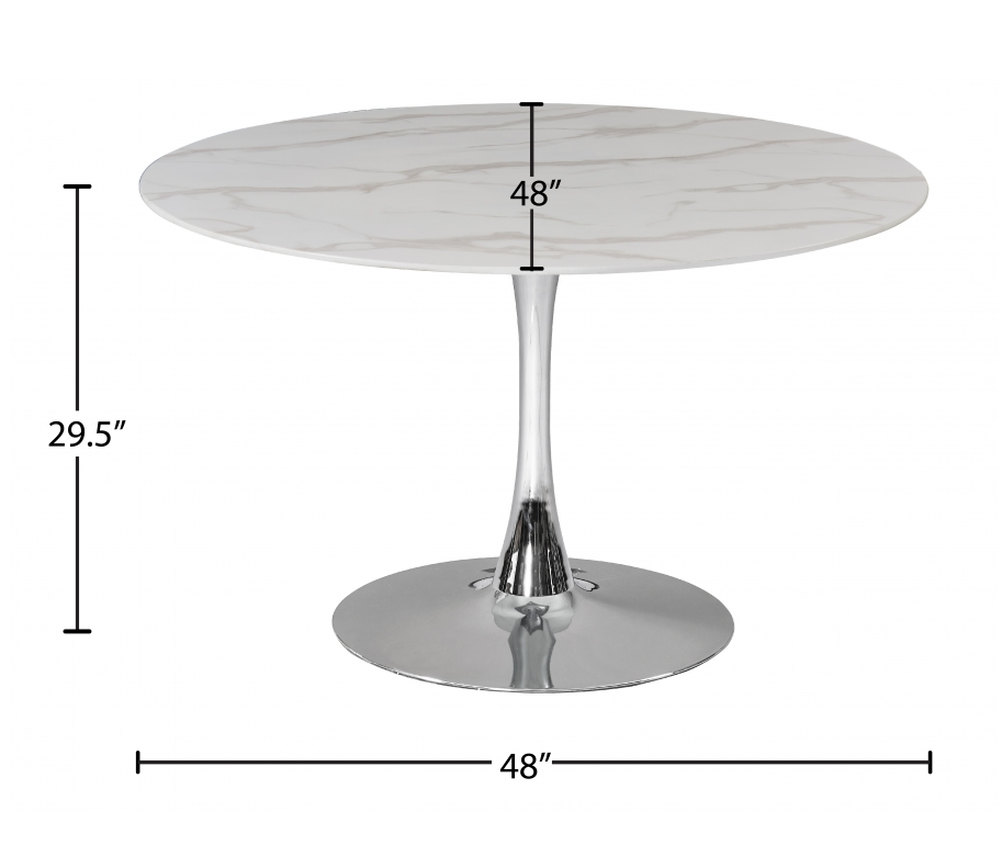 Tulip 48 Dining Table With Chrome Base