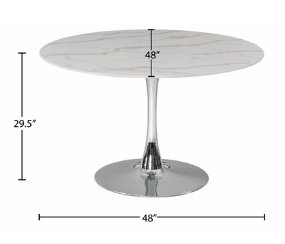 Tulip 48 Dining Table With Chrome Base