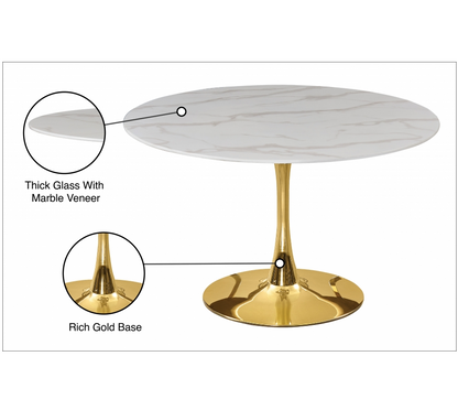 Tulip 48 Dining Table With Gold Base