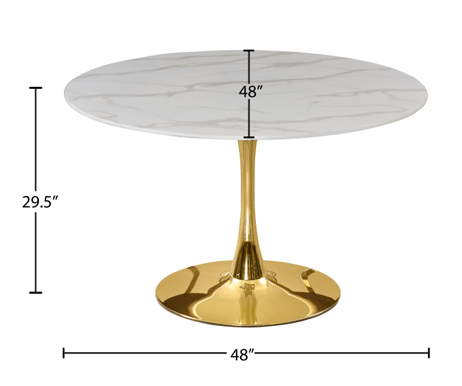 Tulip 48 Dining Table With Gold Base