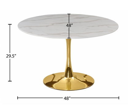 Tulip 48 Dining Table With Gold Base