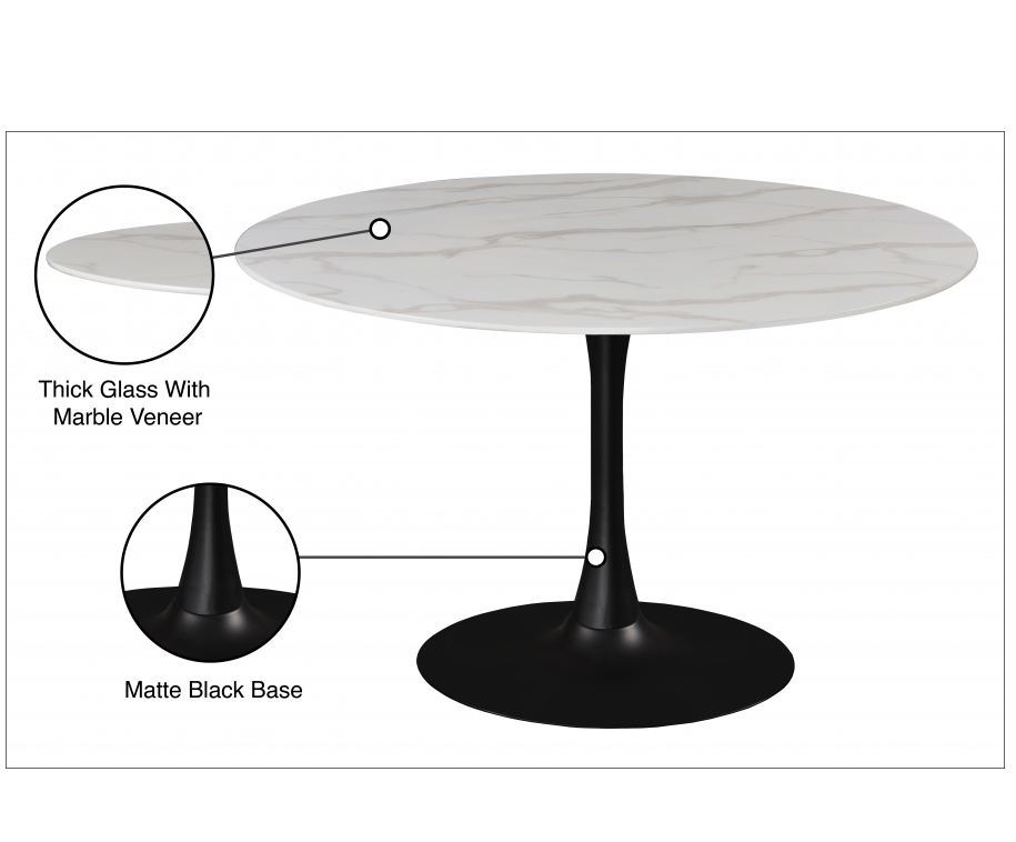 Tulip 48 Dining Table With Black Base